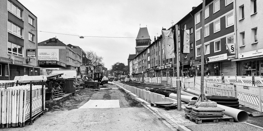 Baustelle Hattinger Straße - Blick stadteinwärts