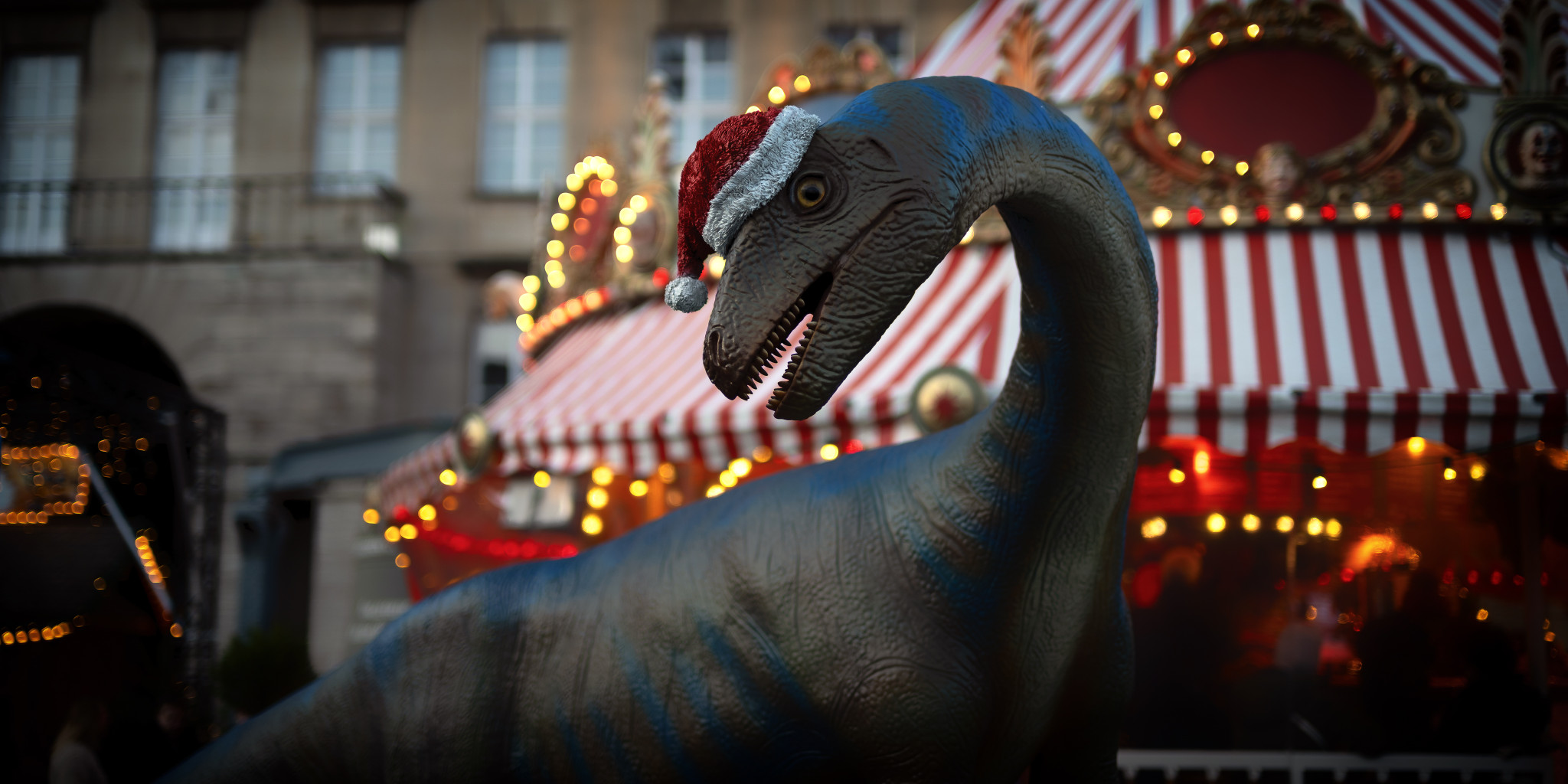 Saurier auf dem Weihnachtsmarkt